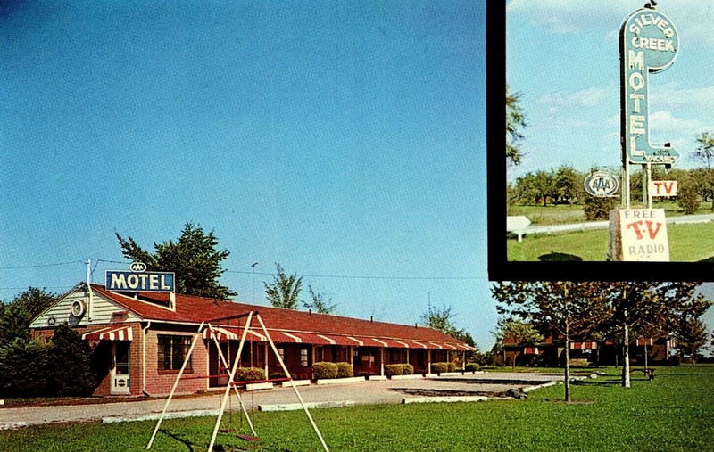 Silver Creek Motel (Poplar Motel) - Old Postcard (newer photo)